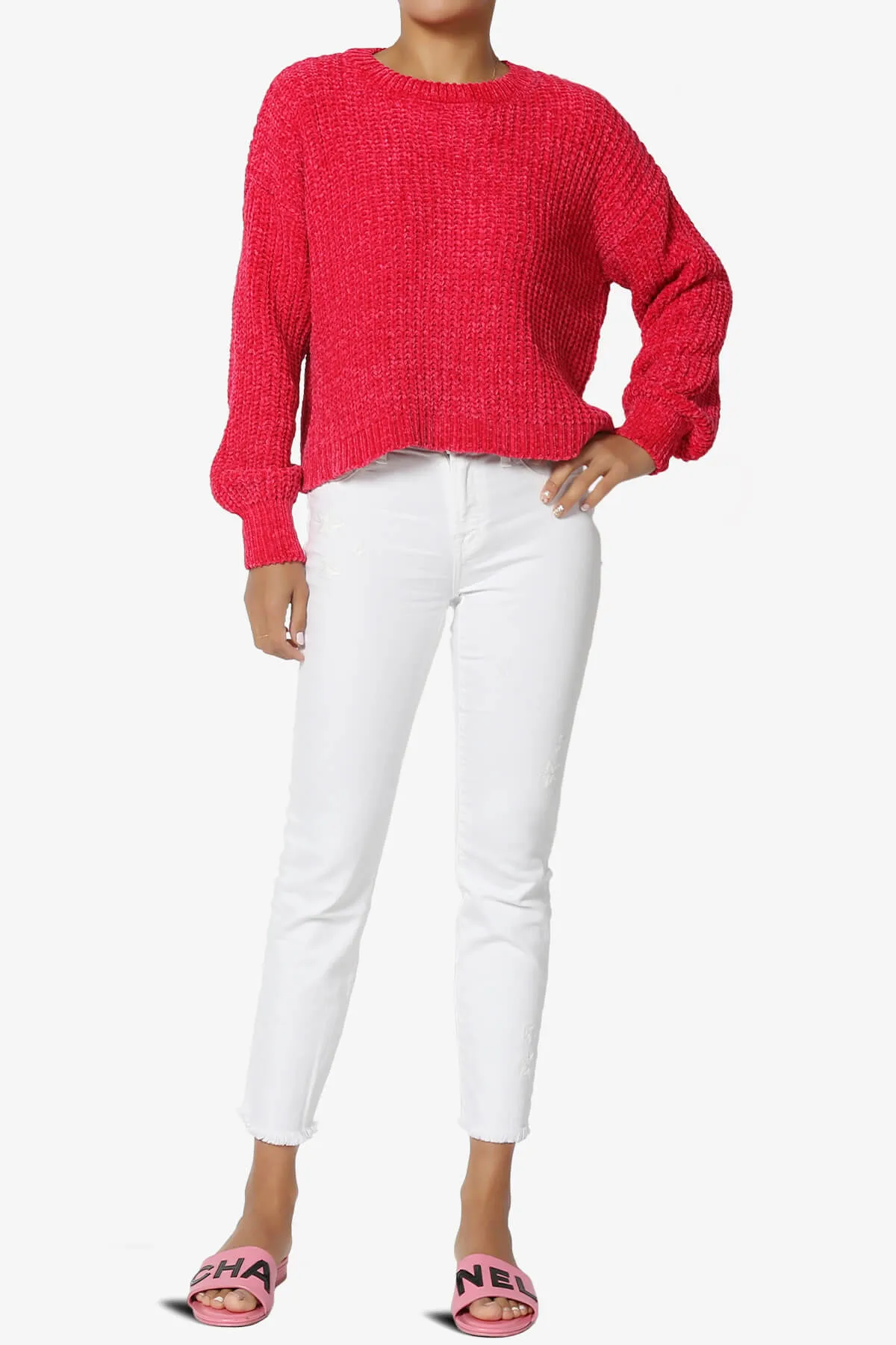 Zeeta Soft Chenille Crop Sweater