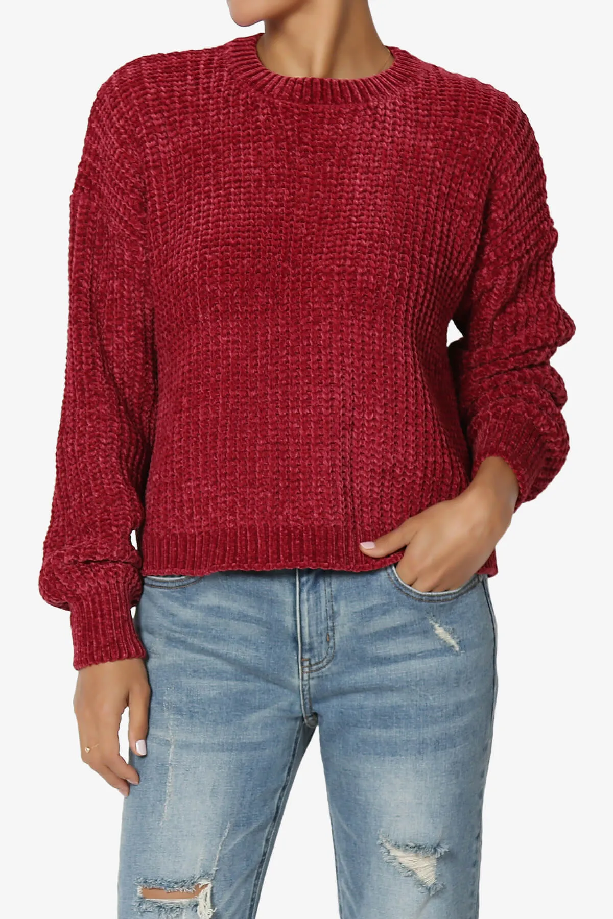 Zeeta Soft Chenille Crop Sweater