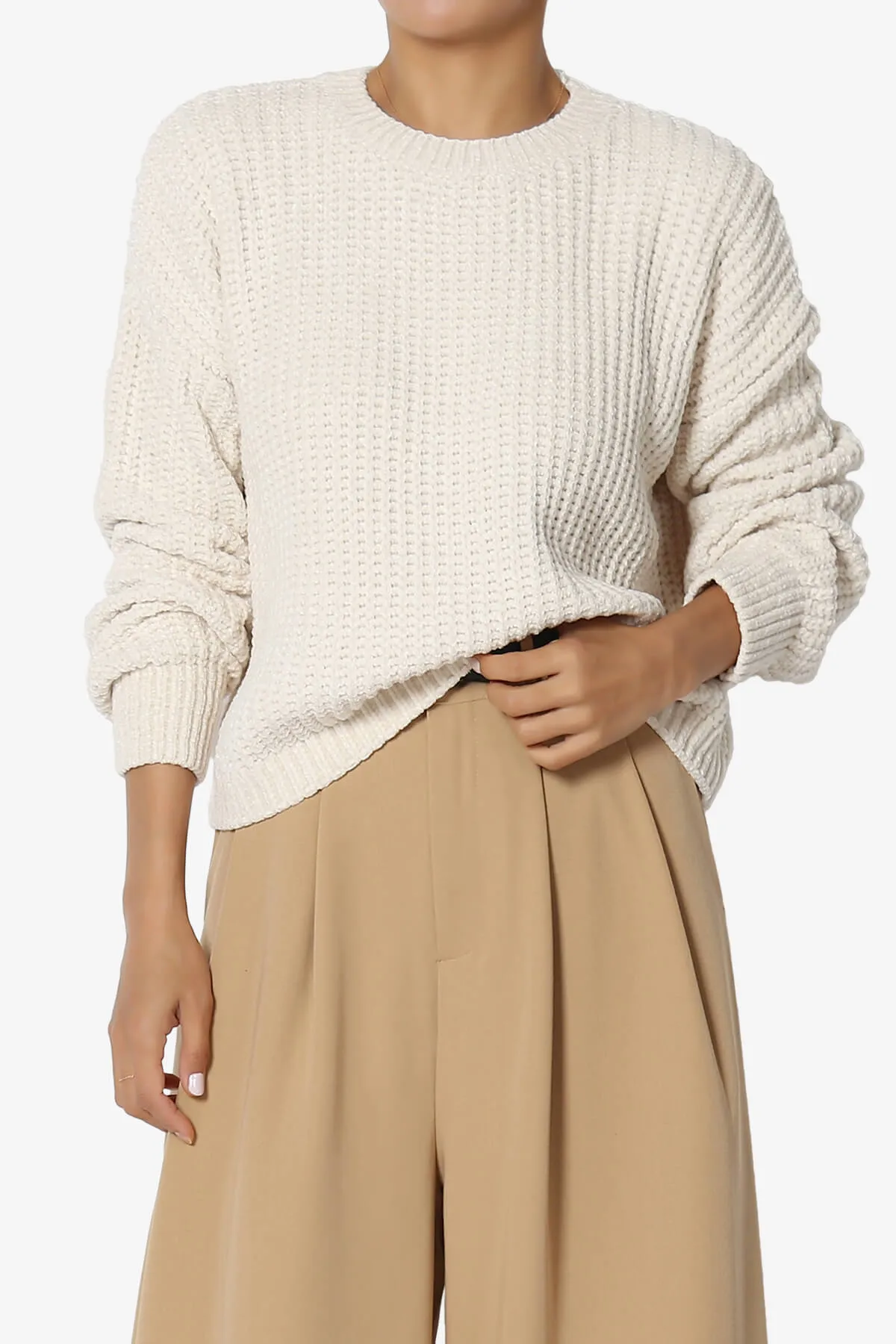 Zeeta Soft Chenille Crop Sweater