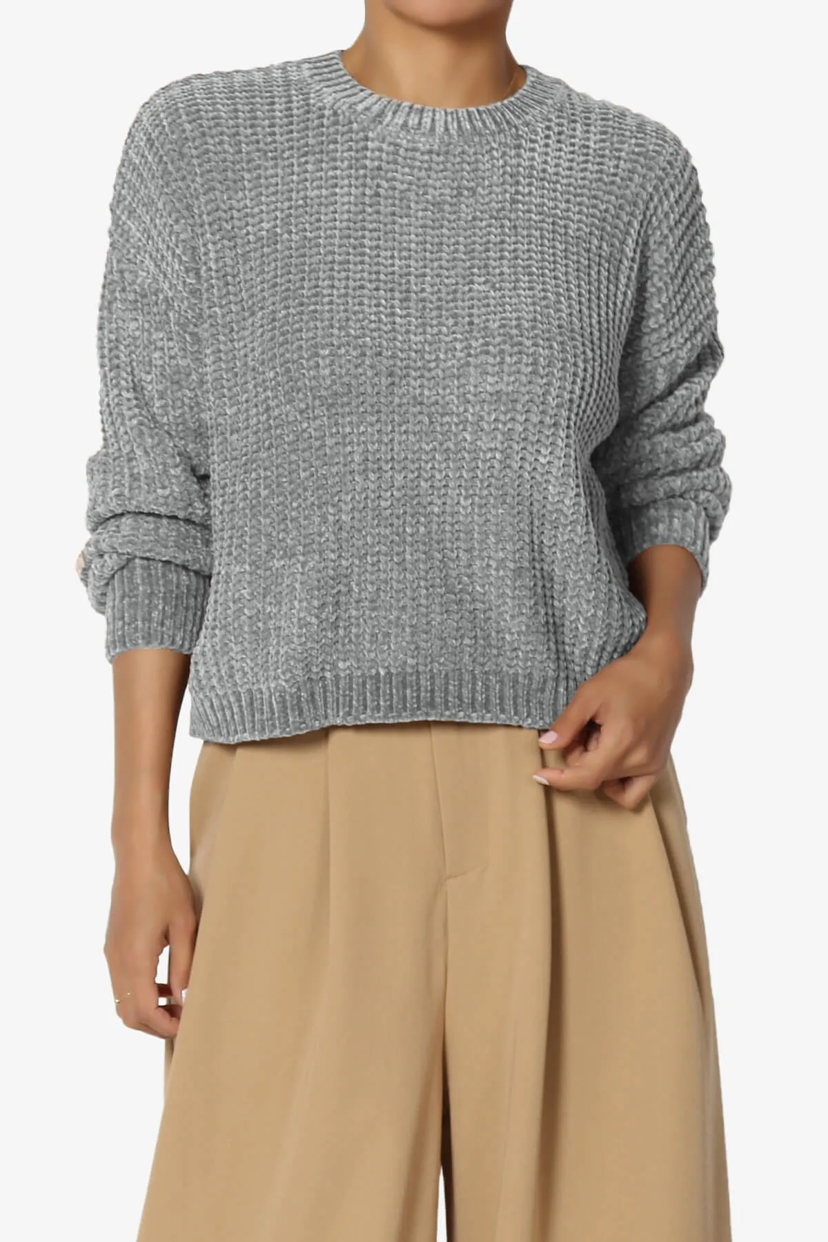 Zeeta Soft Chenille Crop Sweater