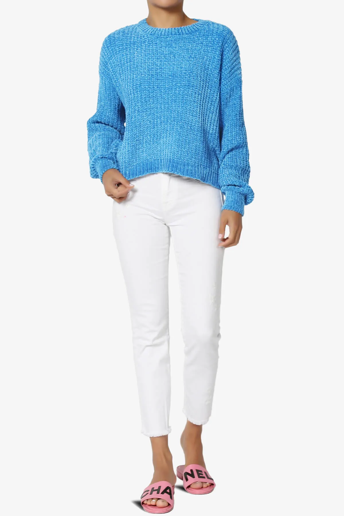 Zeeta Soft Chenille Crop Sweater