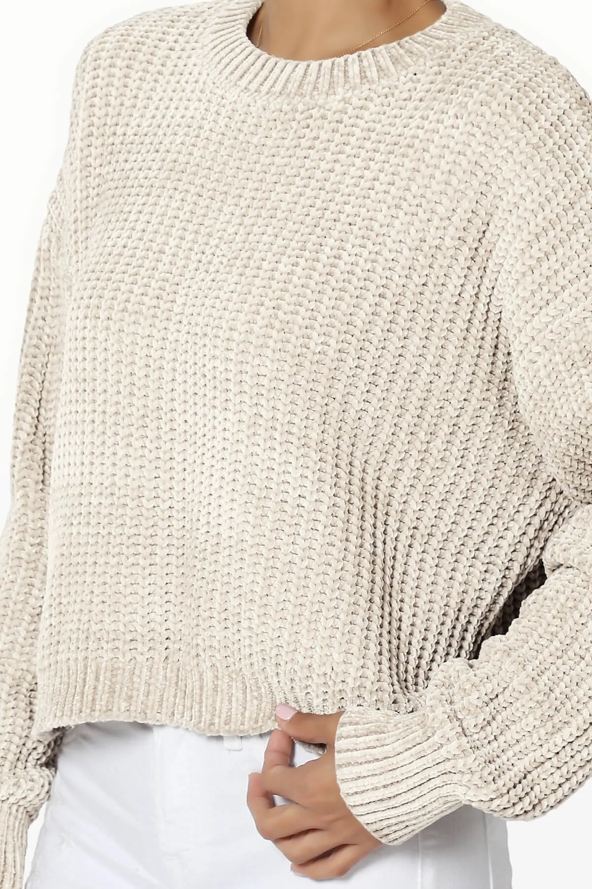 Zeeta Soft Chenille Crop Sweater