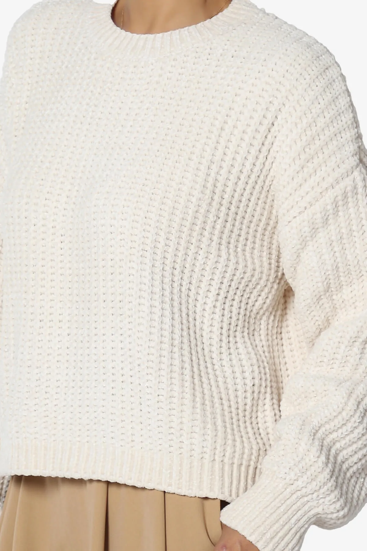 Zeeta Soft Chenille Crop Sweater