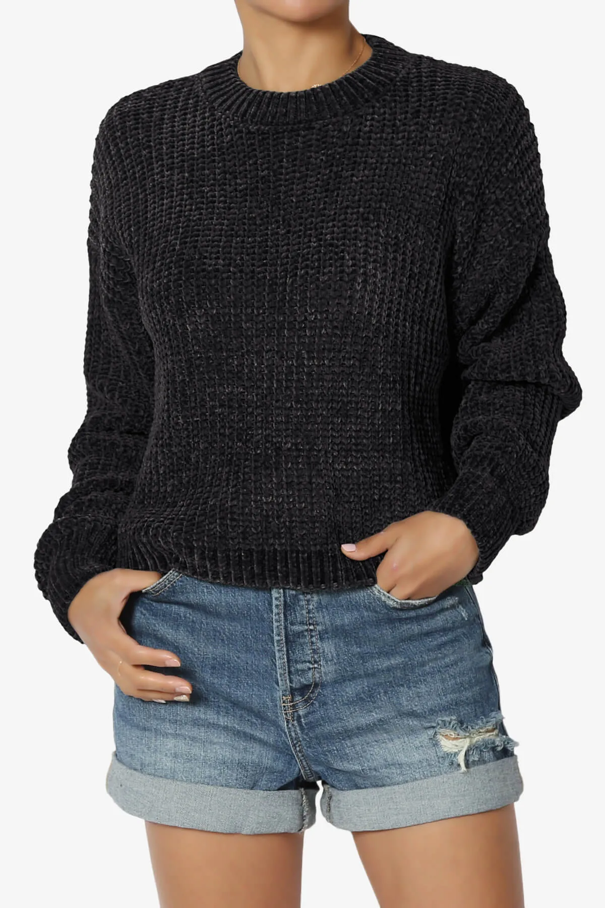 Zeeta Soft Chenille Crop Sweater