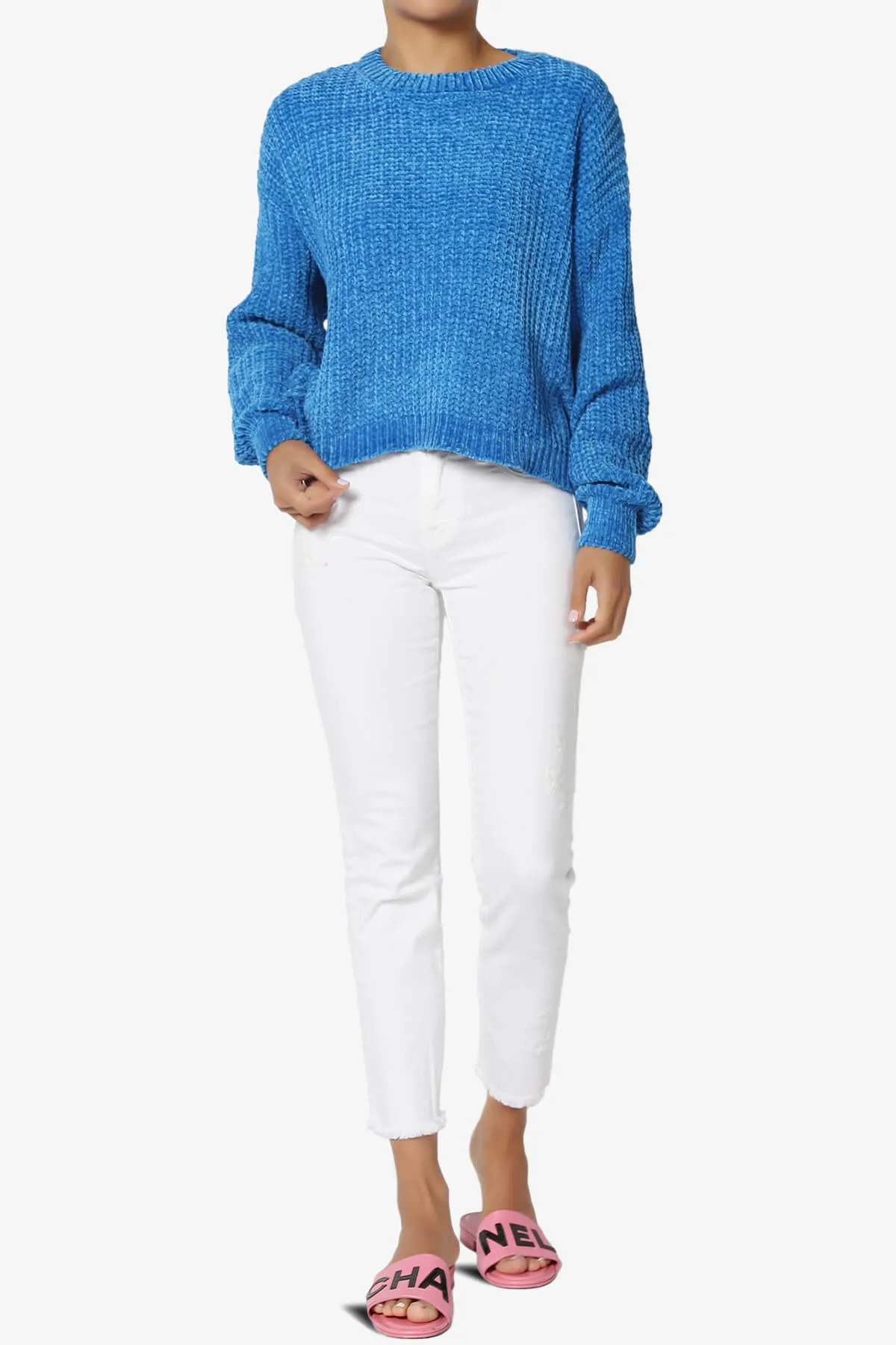 Zeeta Soft Chenille Crop Sweater