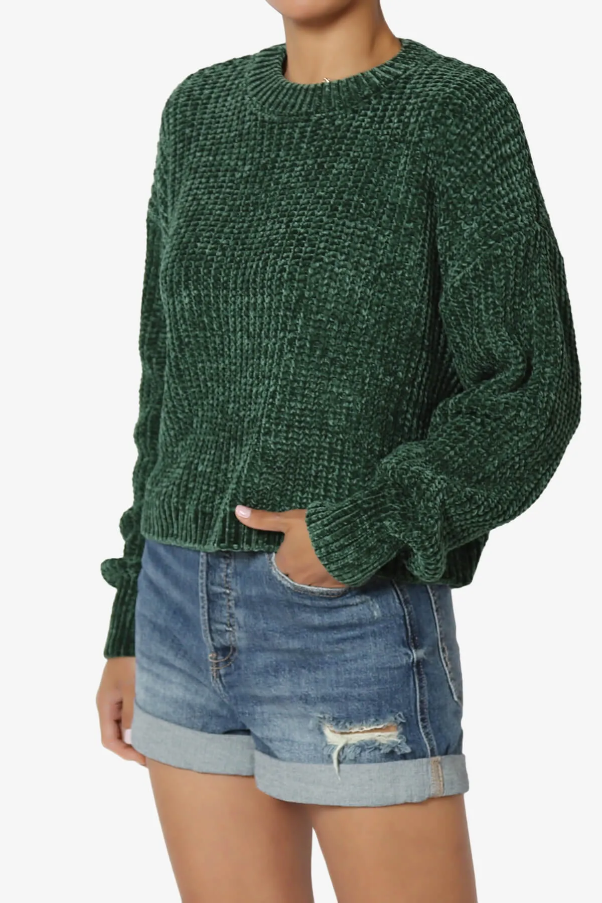 Zeeta Soft Chenille Crop Sweater
